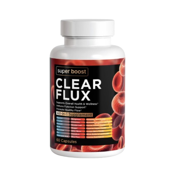 Clear Flux Blood Support Supplement Bottle
